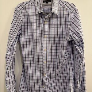 Banana Republic Purple and White Plaid Shirt